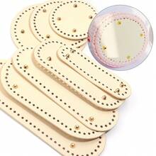 1pc Handmade PU Leather Oval Woven Bag Bottom Board, High Quality PU Leather Durable, Waterproof Bottom Insert, Suitable For Crochet, Sewing And DIY Crafts - Multicolor-oval - View 9