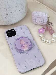 1pc Cartoon Rabbit Phone Grip Stand, Adhesive Retractable Foldable Desktop Holder, Fits Any Phone Case, Great Gift For Friends - Multicolor - View 6