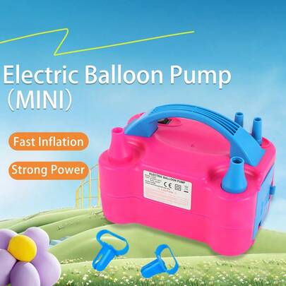 AOYI 1 Pc Electric Air Balloon Pump, 600W Portable Dual Nozzle Electric Balloon Inflator For Christmas Birthday New Year Wedding Party Decoration