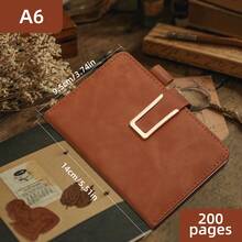A6/200 Seiten Notizbuch mit PU Vintage Einband, U-förmiger Schnalle, Stifthalter, Softcover, Lesezeichen, geeignet für Büro, Zuhause, Schule mit personalisiertem Softcover und Lesezeichen - perfekt für Geschäftstreffen und Collegeleben