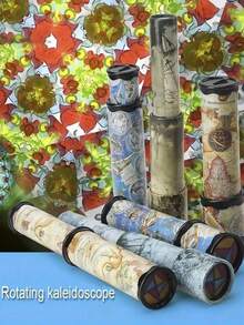 可旋转和可伸缩万花筒，神奇变形多棱镜万花筒玩具礼物 - 彩色 - 查看 9