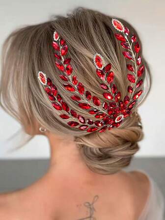 1pc Shiny & Elegant Crystal Bridal Wedding Hair Accessory, Vintage Style Headpiece Suitable For Fashionable Weddings And Events Headband Winter Hair Bands Warm Head Wrap