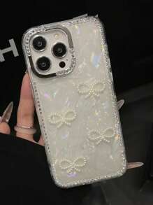 1pc Luxury Electroplated Rhinestone Edged Shiny Star Transparent Full Body Shockproof Phone Case, Compatible With IPhone 17/17 Air/17 Pro/17 Pro Max, 16, 16 Pro, 16 Plus, 16 Pro Max, 15, 14, 14 Pro Max, 13, 12, 11