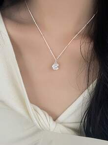 Elegant Necklace With A Shell Pendant. A Fashionable Jewelry Gift For Women, Made With Simulated Pearls. A Statement Piece, Perfect For Valentine's Day, Christmas. - 銀色 - 查看 2
