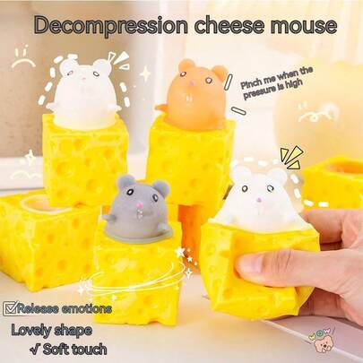 1PC-Chuột phô mai - Đồ chơi bóp cho trẻ em - Mô hình chuột cao su mềm - Đồ chơi bóp - Đồ chơi mô hình động vật - Đồ chơi giảm căng thẳng - Quà tặng sinh nhật - Quà tặng Halloween - Quà tặng Giáng sinh - Quà tặng hoàn hảo - Quà tặng nhỏ - Đồ chơi trẻ em