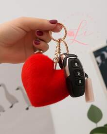 Beautiful Super Cute Heart Keychain Bag Accessory - Rusty Rose - View 6