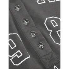 Women's Y2K Long Sleeve Henley T Shirts Button Down Slim Fit Vintage Casual Tops Graphic Crop Tops - Grey - View 4