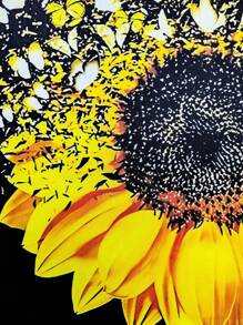 Girls' Casual Elegant 3D Sunflower & Butterfly Print Sleeveless Cute Dress, Suitable For Everyday, Vacation, Party, Graduation, Back To School, Christmas