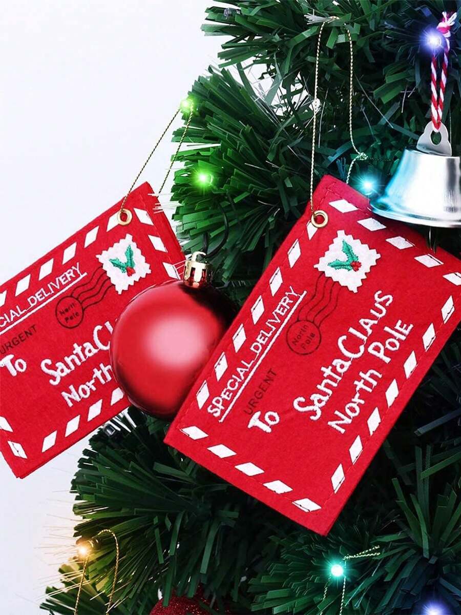 3 Stück Weihnachtsbrief-Umschlag an den Weihnachtsmann, Süßigkeitentüte, Geldkartenhalter, Weihnachtsbaum-Ornament, geeignet für Raumdekoration, Heimdekoration, Geburtstagsdekorationen, Weihnachten, Weihnachtsdekoration, Weihnachtsdekoration Zuhause, Weihnachtsgeschenke, Geburtstagsaccessoires
