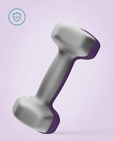 SONGMICS Set Of 2 Dumbbells, 2 X 2 Kg Hand Weights With Neoprene Coating, Hexagonal Dumbbells Pair, Home Workout, Fitness Training Exercise, Purple - Purple - View 5