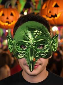 Green Long Nose Elf Mask Halloween Carnival Party Dress-Up Props Personalized Funny Mask - Multicolor - View 1