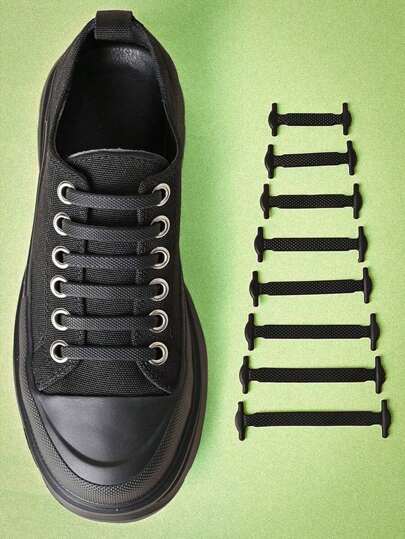 16 Pieces/Set Of Silicone Shoelaces, Elastic Shoelaces Suitable For Sports Shoes, Casual Shoes, And Athletic Shoes, Easy And Convenient For Daily Wear In Summer