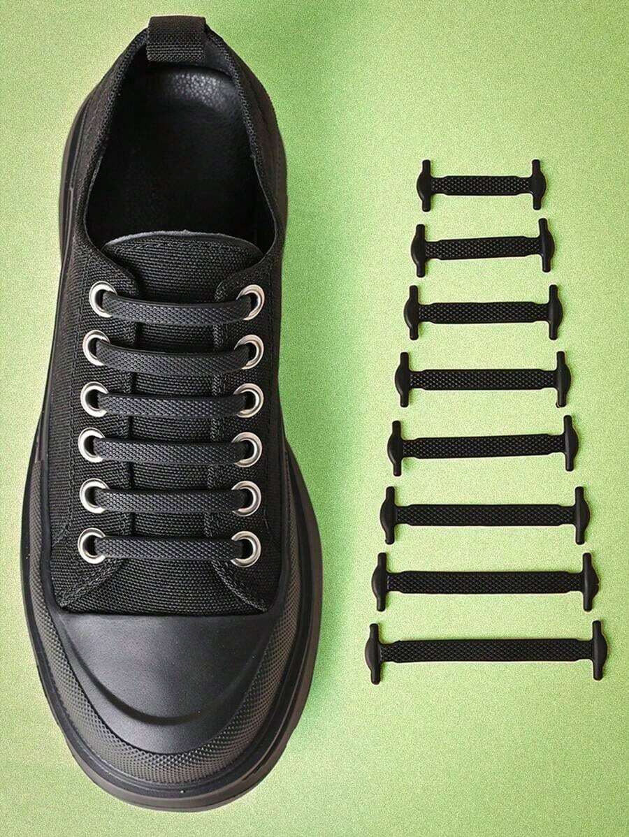 16 Pieces/Set Of Silicone Shoelaces, Elastic Shoelaces Suitable For Sports Shoes, Casual Shoes, And Athletic Shoes, Easy And Convenient For Daily Wear In Summer