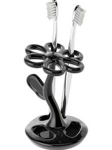 Juego de organizador de baño de cerámica - Soporte decorativo para cepillos de dientes y maquillaje con 6 ranuras para lápices de cejas, lápices labiales y cosméticos - Estante de almacenamiento compacto para el tocador, artículos esenciales para dormitorio y útiles escolares