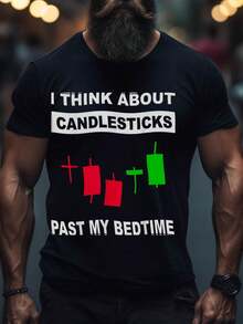 Póster de candelabros, Camisa de algodón cómoda, Lavada previamente para mayor comodidad, Gráfico, Excelente para una reunión familiar relajada o una cena diurna - Negro - Ver 1