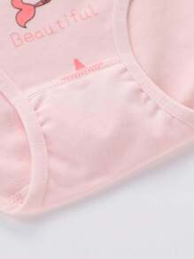 4pcs/Set Cute Cartoon Mermaid Print Girls' Underwear, Suitable For All Seasons