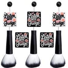 25pcs "We Listen & Don't Judge" Inspirational Quote Silicone Beads, Floral Pattern, Durable DIY Craft Beading, Suitable For Keychain, Bracelet, Necklace, Pen Decor And Jewelry Making, Fun Typography High Quality Silicone Beads & Bead Assortments - Slogan Series - View 8