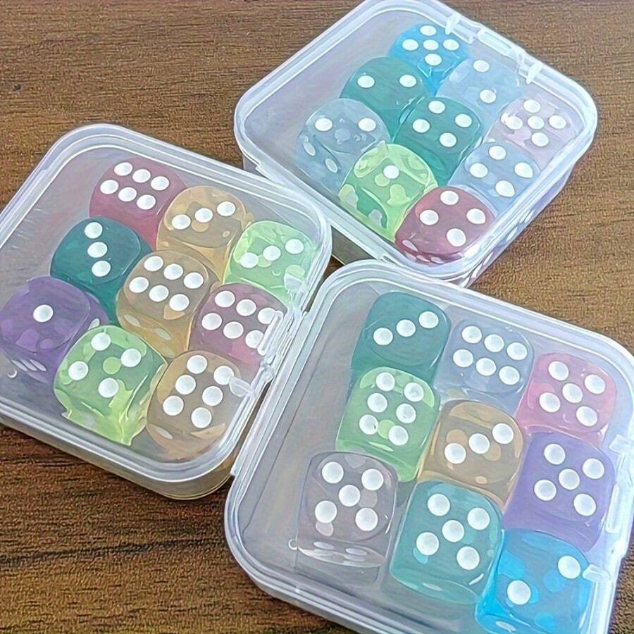 Juego de dados de colores - Cajas de almacenamiento transparentes en varios colores, perfectas para juegos de matemáticas, entusiastas de los juegos y actividades educativas - , portátiles y fáciles de organizar