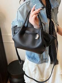 Korean Ins Style Handbag, New Fashion Minimalist Niche Tote Bag, Large Capacity Casual Versatile Shoulder Crossbody Bag