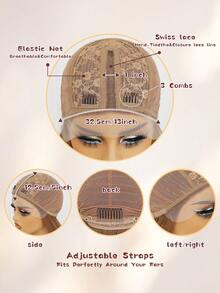 女士多层假发，带刘海，18 英寸红色合成蕾丝前部假发，适合日常使用，13x5x1.5 英寸 T 型假发，渐变棕色非洲式假发