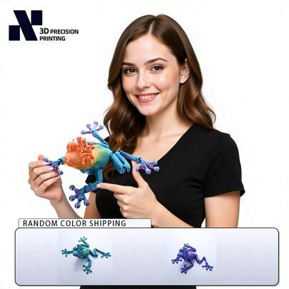 تماثيل ضفدع إبداعية مطبوعة ثلاثية الأبعاد قابلة للفصل ديكور منزلي على المكتب، تماثيل حيوانات جميلة للجمع