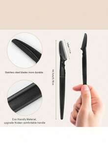 60 件/套眉毛修剪器和剃须刀,去角质皮肤刨削工具,身体脱毛修剪器和面部和眉毛剃须刀套装长柄刀片带精密盖女士眉毛塑形工具适合或旅行使用 - 黑色 - 查看 8