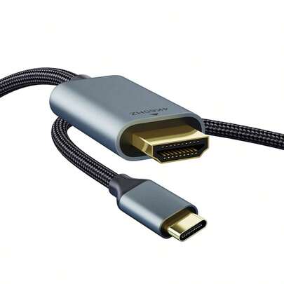 USB C To HDTV Cable, 4K@60Hz UHD USB 3.1 Type-C To HDTV 2.0 Cord For Home Office, Thunderbolt 3/4 Compatible With MacBook Pro, Galaxy S25 Ultra, IPad Pro And More