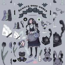 Cute Cartoon Girl Decorative Sticker Roll - DIY Decorative Tape, Suitable For Scrapbooks, Diaries And Crafts, With Adorable Cartoon Girl Characters, Self-Adhesive Decorative Stickers, Scrapbook Decorative Stickers, Cute Style Doodle Stickers - Multicolor - View 5