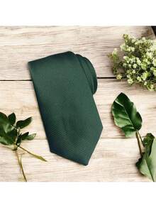 DOZE GOLDEN Men's Ties Slim Tie STRIPED TWILL FABRIC Casual, Perfect For Friends As A Gift Wedding Daily Use - 墨綠色 - 查看 5