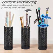 Umbrella Holder Stand Home Metal Storage Rack Rain Water Drip Tray Walking Stick - Black - View 6