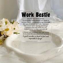 Centerpieces Unique Office Desk Decor - Work Bestie Definition Sign, Great Gifts For Coworkers Women, Cute Office Decor, Office Decorations For Work, Boho Office Decor, And Ideal For Birthday Or Going - Away Scenes
