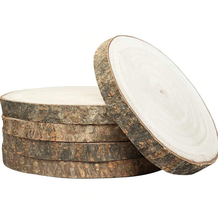 2 szt. naturalnych plastrów drewna, ręcznie robiony zestaw do majsterkowania – rustykalny styl, dekoracja stołu/ślubu/świąteczna, nadaje się do malowania, wystroju domu, restauracji i hotelu – wyjątkowe rzemiosło naturalnego cięcia drewna