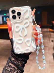 Cute Bowknot, Phone Case With Heart Shaped Bow Lanyard, Airbag Cushion Creative Shockproof Phone Case Compatible With IPhone 15/11/12/13/14/XR/XS/Pro/Max, A14/A15/A12/S33S22A23 5G, Airbag 14 TPU IP14 PMT PU11 Shockproof I13 Promax Phone Case, 12 Full Coverage 15 PROMAX/15plus/15Pro/15 For 15 PROMAX Apple 14/PRO/13mini Airbag Shockproof 13/12 Phone Case, Android Phone Case, Compatible With IPhone17/17PROMAX/17PRO/AIR Phone Case With Lanyard