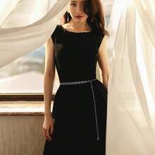 Luxury Rhinestone Metal Waist Chain, Fashionable Versatile Dress/Skirt Accessory Waist Belt Summer, School Fall, Autumn, Halloween - Silver - View 3