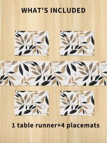 1/2/3/4/5 pezzi Set di Runners da Tavolo Floreali, Decorazione Tavolo con Stampa Giardino Botanico, Tessuto in Poliestere Intrecciato, Resistente al Calore e alle Macchie, Senza Pieghe, Adatto per Tavoli da 6/8/10 Posti, Lavabile in Lavatrice, Decorazione per Sala da Pranzo e Matrimoni, Essenziale per Apparecchiare la Tavola in Primavera ed Estate, Decorazione Autunnale, Decorazione per la Casa