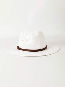 1pc Casual Straw Textured Sun Hat, Suitable For Spring, Summer, Autumn, Versatile Casual Work Holiday - Teardrop Hat - View 20