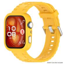 Soft Silicone Strap+Silicone Case Compatible With Huawei Watch Fit 4 Pro Sports Strap Case Hollow Compatible With Huawei Fit 4 Protective Accessories