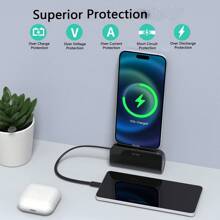 Caricabatterie portatile mini di tipo C per iPhone, power bank ultra compatto da 5000mAh per viaggi, batteria ricaricabile senza fili per telefono, compatibile con iPhone 16 15 Plus ProMax Android Galaxy