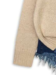 Pull ample en tricot décontracté avec imprimé chat en blocs de couleurs