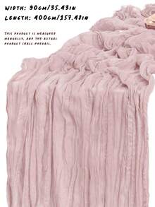1 Piece Pink Pleated Table Runner, Foldable Solid Color Tablecloth, Pink-Themed Birthday & Wedding Decoration, Holiday Home & Party Table Arrangement, Gift For New Year, Christmas, Halloween And Other Festivals, Suitable For Weddings / School Homecoming Ceremonies, Christmas Decoration, Halloween, Father's Day