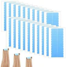 60/120/240 Pieces Pre-Cut Hair Extension Tape Tabs – Transparent & Double-Sided Adhesive Replacement Strips For Tape-In Extensions And Wigs – Invisible, Comfortable, And Long-Lasting Wig Tools - Blue - View 2