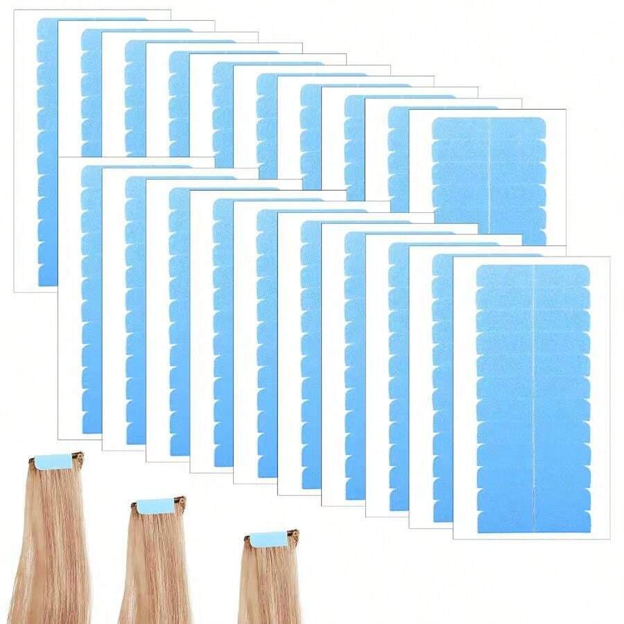 60/120/240 Pieces Pre-Cut Hair Extension Tape Tabs – Transparent & Double-Sided Adhesive Replacement Strips For Tape-In Extensions And Wigs – Invisible, Comfortable, And Long-Lasting Wig Tools