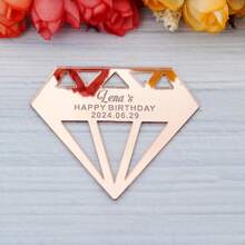 2/10/30/50/100/200张6.5x7.6厘米定制生日派对个性亚克力镜面迎婴派对席位卡装饰宾客邀请卡