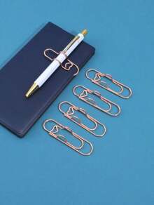 5 Pcs Creative Paperclip Shape Metal Pen Clip - Multifunctional Notebook Pen Holder, Assorted Colors Clip For Journal, Office And School Stationery Tools, Unique Back To School Supplies Gift