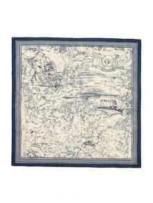 1条简约印花70厘米方巾，新款春季女士头巾，多功能腰带，包包装饰，头巾，时尚连衣裙领巾 - 彩色 - 查看 3