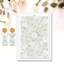 DONQE 美丽植物图案印花水转印纸，制作软陶瓷耳环，双面水粘土转印贴纸 DIY 手工模具