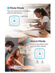 Yunbaoit Yunbaoit Visual Timer With Night Light, 60-Minute Countdown Timer For Adults , Silent Classroom Timer, Time Management Tool For Home, School, Or Work Blue Rainbow
