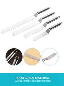 1入不鏽鋼彎曲手柄奶油蛋糕刮刀,烘焙糕點麵包平滑器和直立裝飾刮刀,適用於烘焙和製作蛋糕