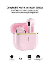 True Wireless In-Ear Sports Music Earphones, Mini Music Earbuds TWS HIFI Bass Stereo High-Definition Calling Stereo Earphones Compatible With Android System Smartphones, Gaming Earphones, Smart Earphones - Pink - View 6