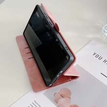 翻盖保护套 + 支架保护套 + 高工艺 + 全套手机壳，适用于三星 S24U/S25U、Redmi Note 13 Pro/14 Pro；仿皮保护套，适用于小米 Redmi Note 11/12/13/14 Pro，防水防震防摔防刮 - 粉色 - 查看 4